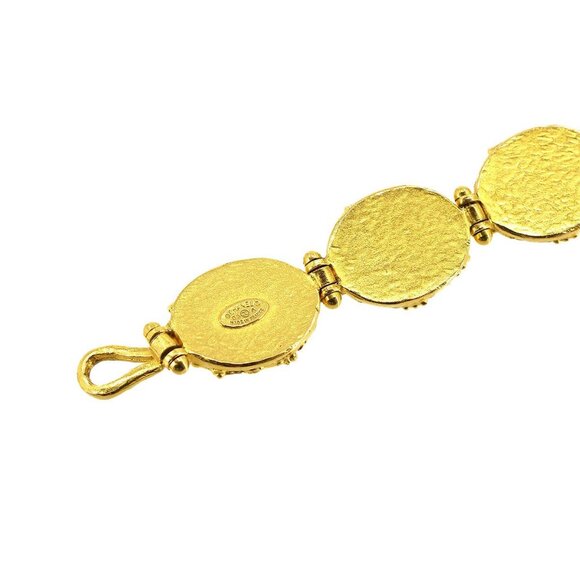 CHANEL Color Stone Bracelet Red Gold 96A Vintage Accessory 90224055 - Picture 4 of 7